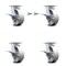 Service Caster 6 Inch Kingpinless Semi Steel Wheel Caster Brakes 2 Swivel Locks SCC, 4PK SCC-KP30S620-SSR-SLB-BSL-2-SLB-2 - alternate 1